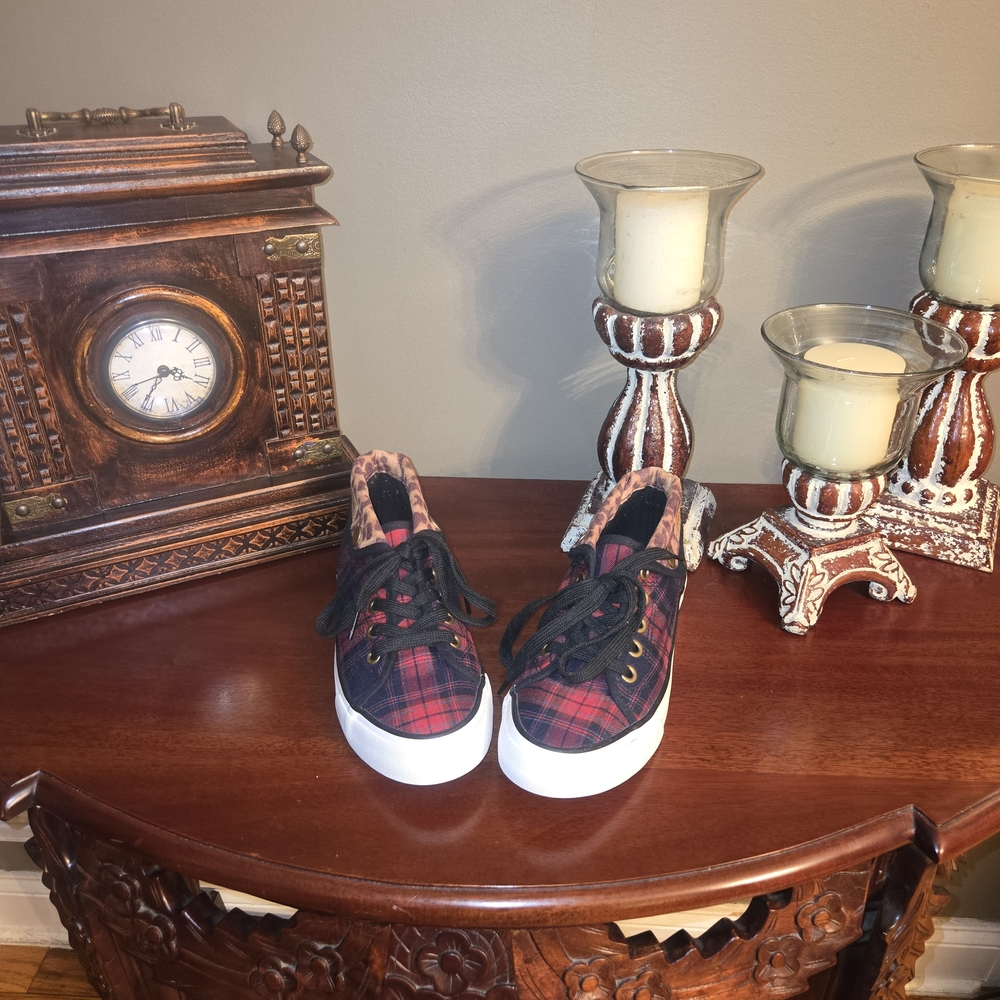 Jellypop Red and Black Plaid Sneakers